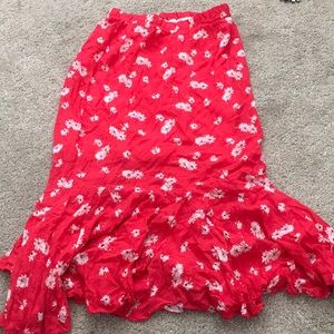 Red flowery skirt